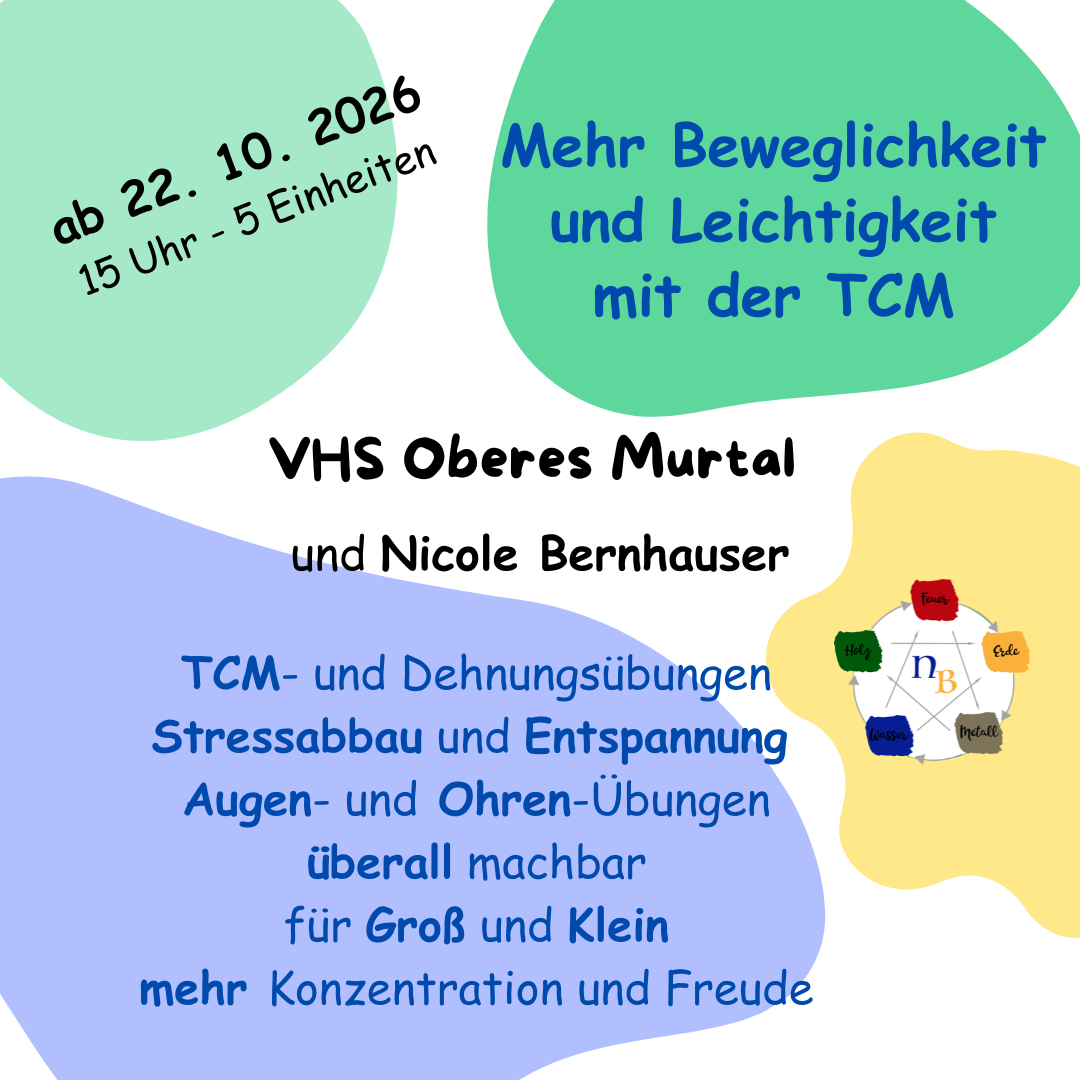 VHS Kurs für Beweglichkeit und Entspannung ab 22. Oktober 2026 in Zeltweg