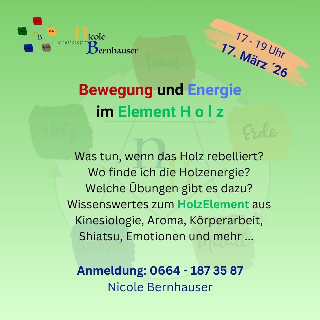 Übungsabend zum Holz Element am 17. März 2026