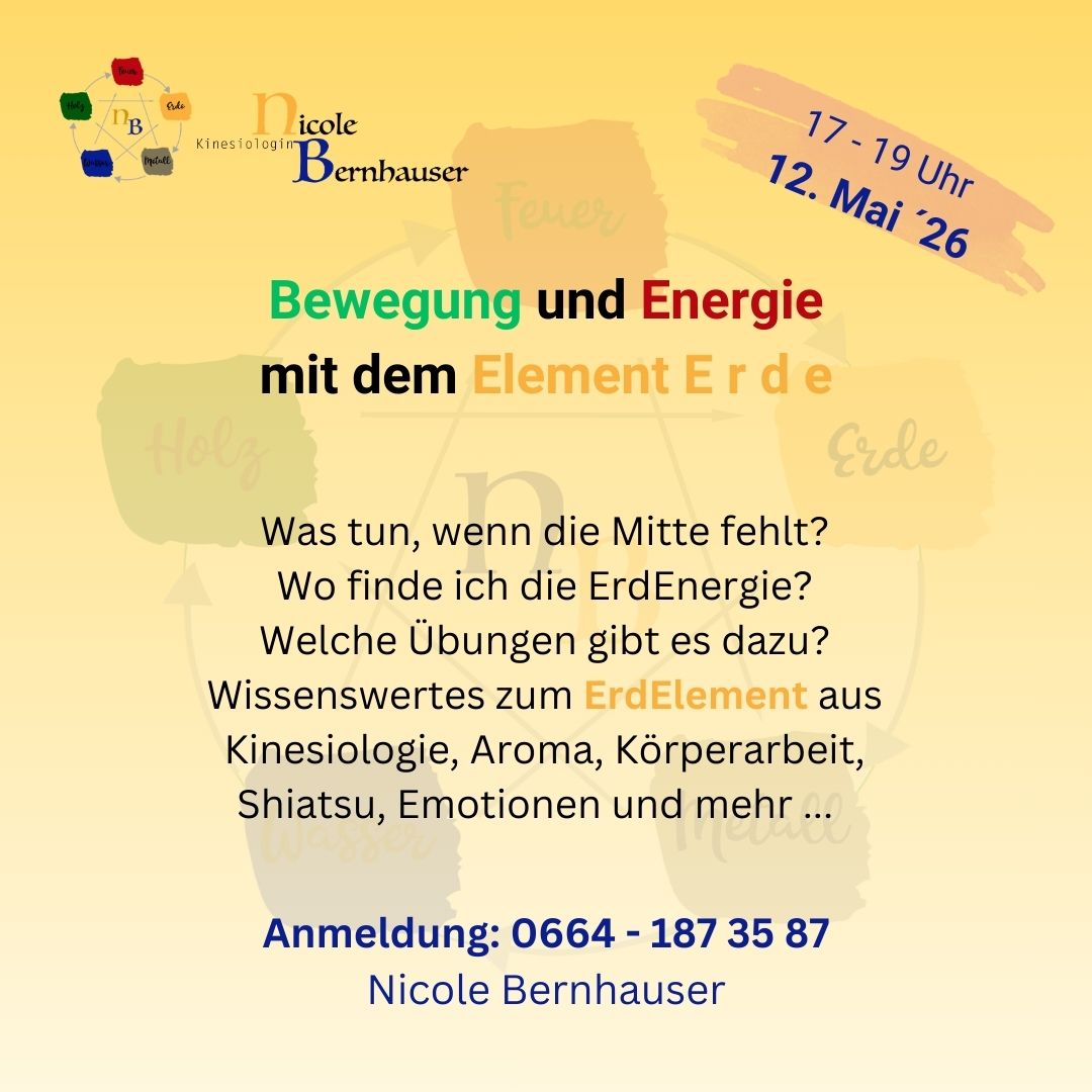 Workshop zum Element Erde am 12. Mai 2026