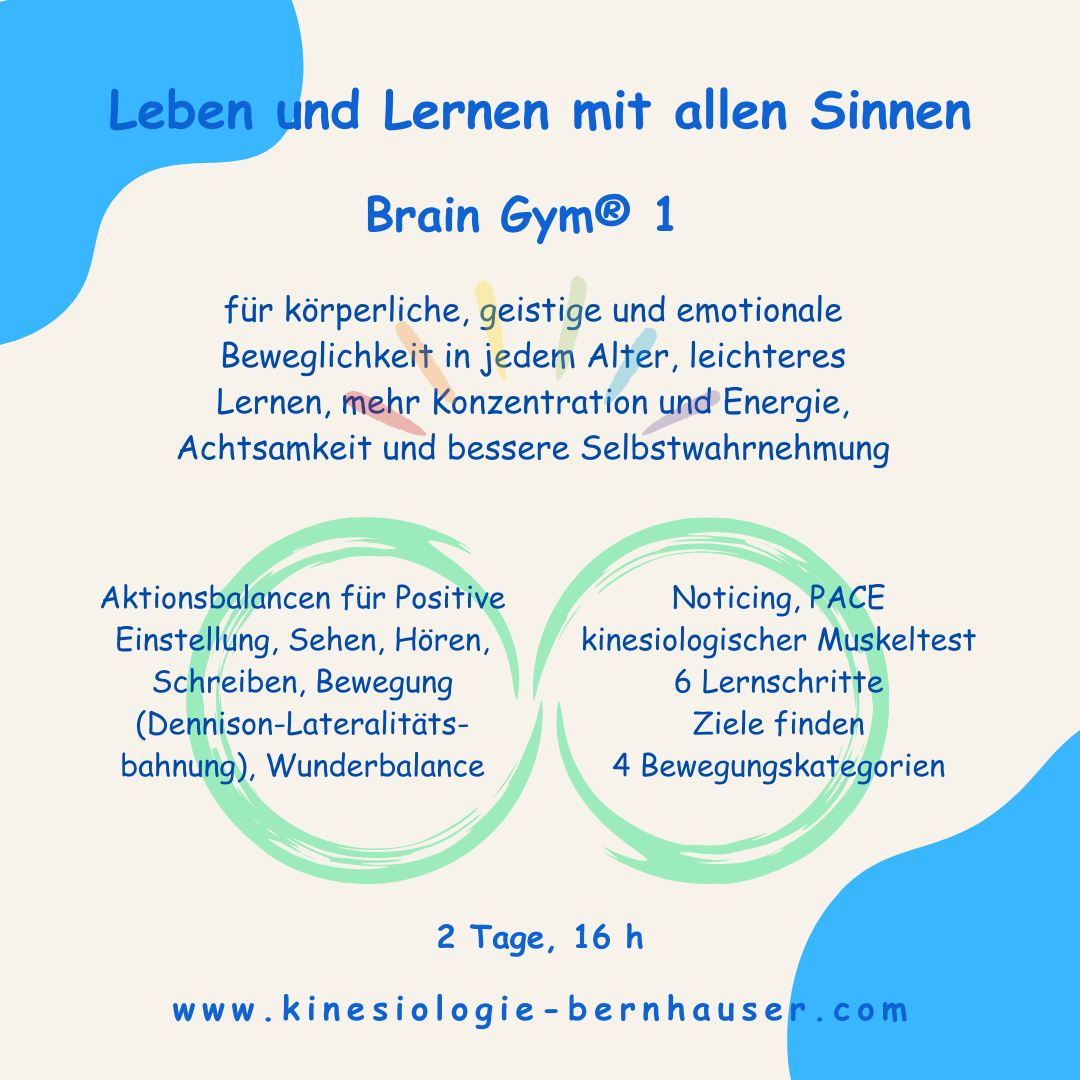 Brain Gym 1 - Kinesiologiekurse im Murtal