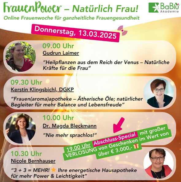 Programm der Frauenwoche von BaBlü am Donnerstag, 13. März 2025